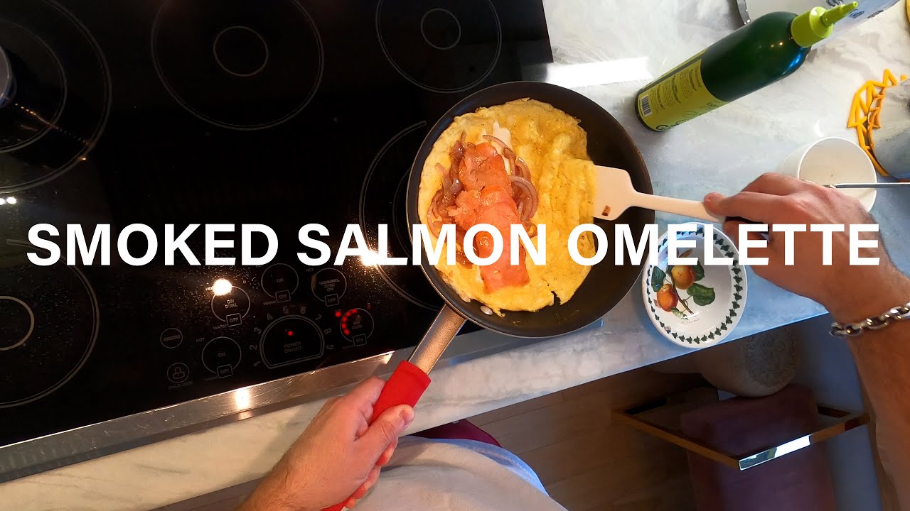 smoked salmon, cream cheese, red onion omelette