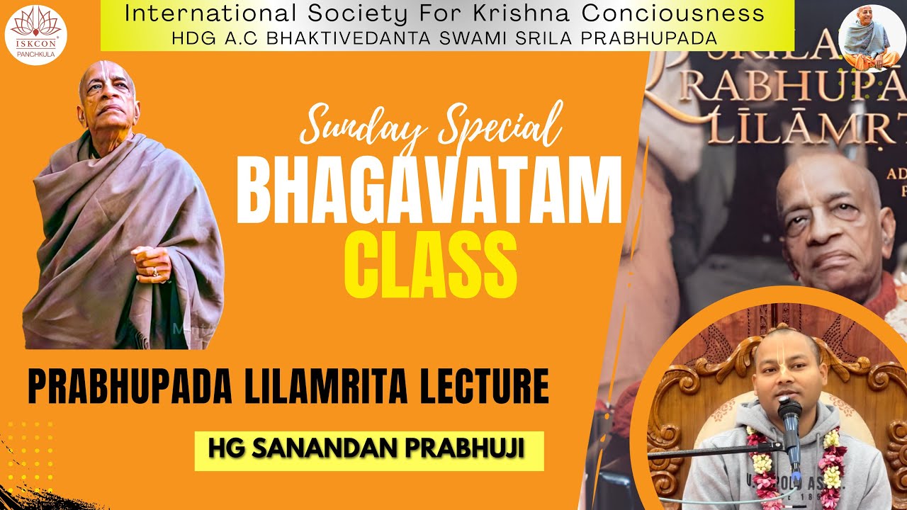 Prabhupada Lilamrita Lecture || HG Sanandan Prabhuji || ISKCON PANCHKULA