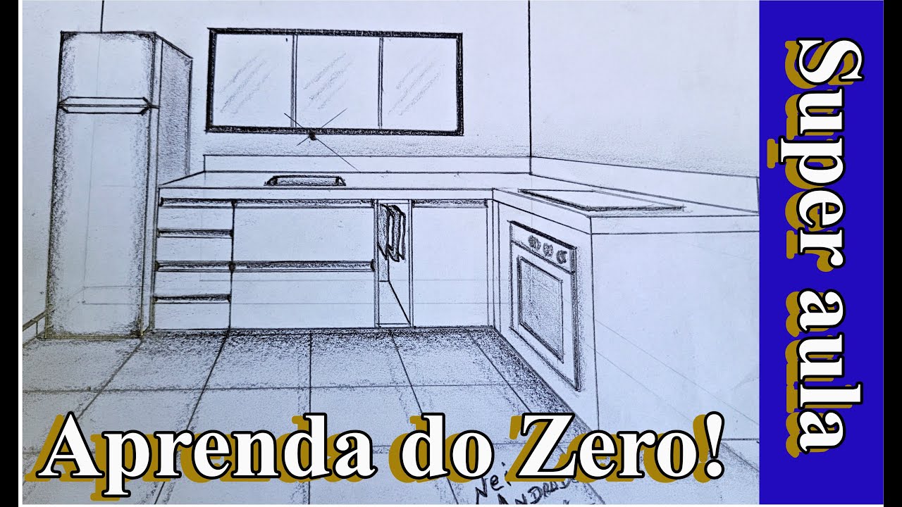 Como Desenhar Cozinha Planejada. Aprenda Desenhar do Zero.