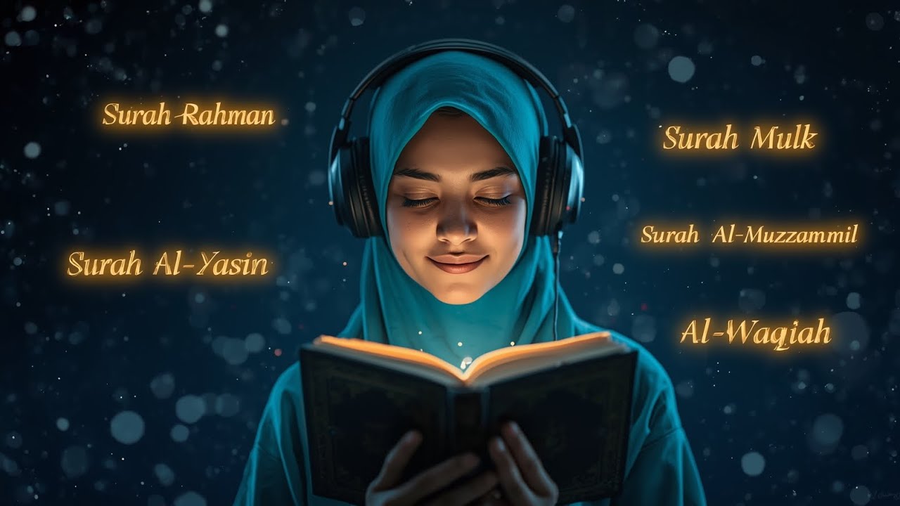 • Surah Al- Rahman• Mulk• Waqiah• Yasin and Muzzammil Listening to these blessed verses before sleep
