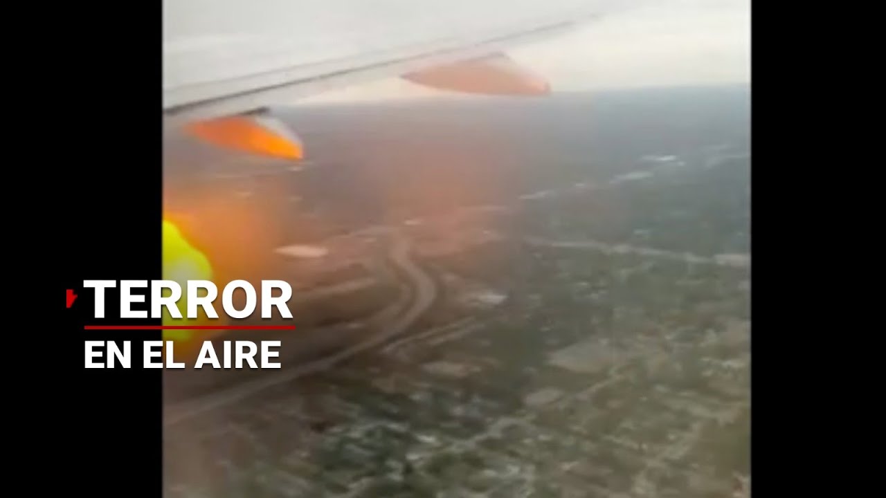¡MIEDO EN EL AIRE! | Piloto logro aterrizar de emergencia luego de que una turbina explotara