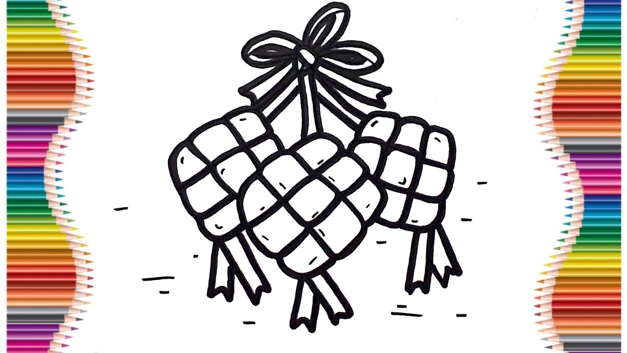 Cara Menggambar Ketupat Lebaran yang Mudah | Gambar Ketupat Ramadan untuk Anak