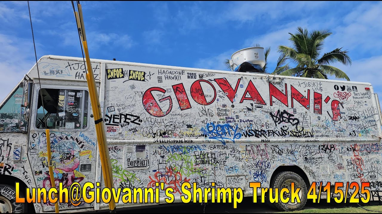 4K Lunch at Giovanni's Shrimp Truck 4/15/25 in Kahuku, Oahu, Hawaii #giovannisshrimptruck