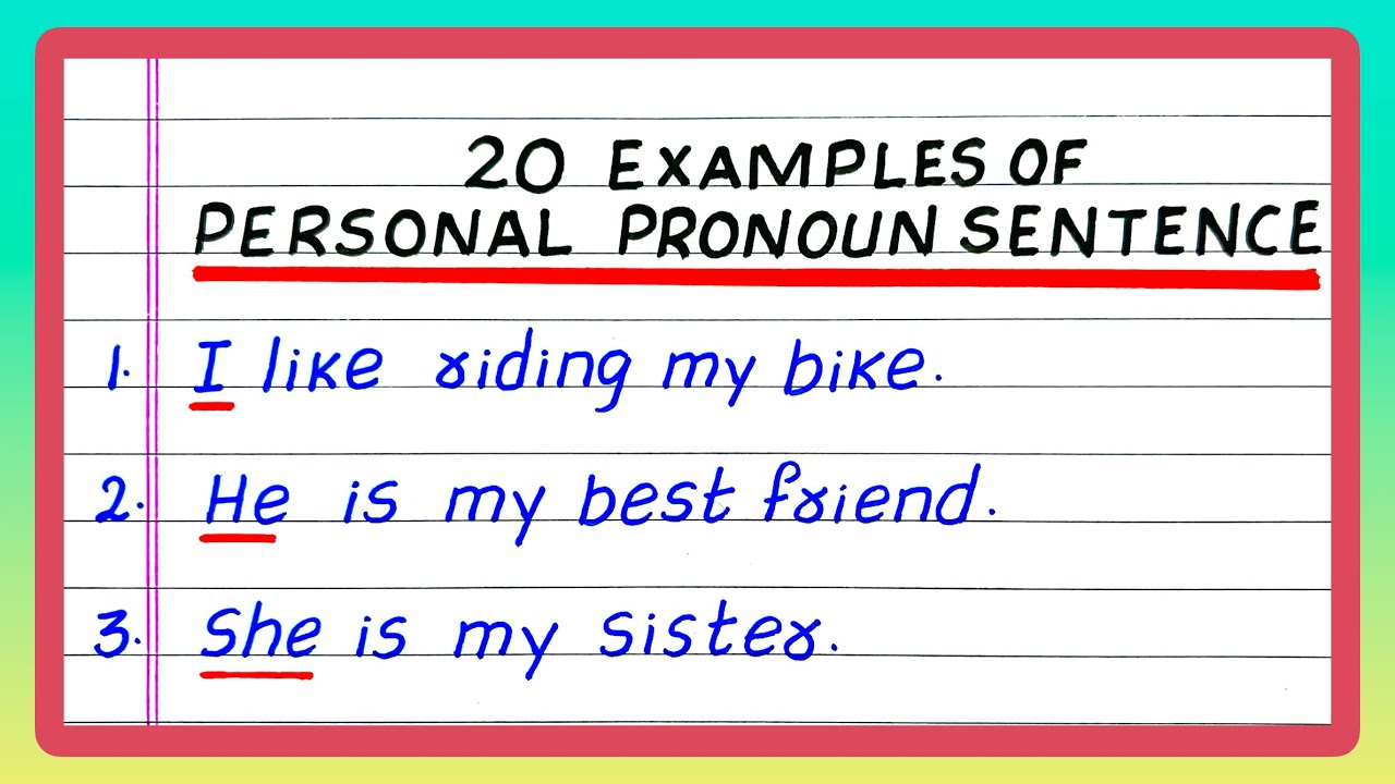Sentences using Personal Pronoun | 20 Personal Pronoun Sentences