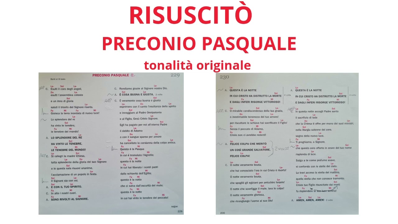 Preconio Pasquale Cammino Neocatecumenale ( in tonalità Originale )