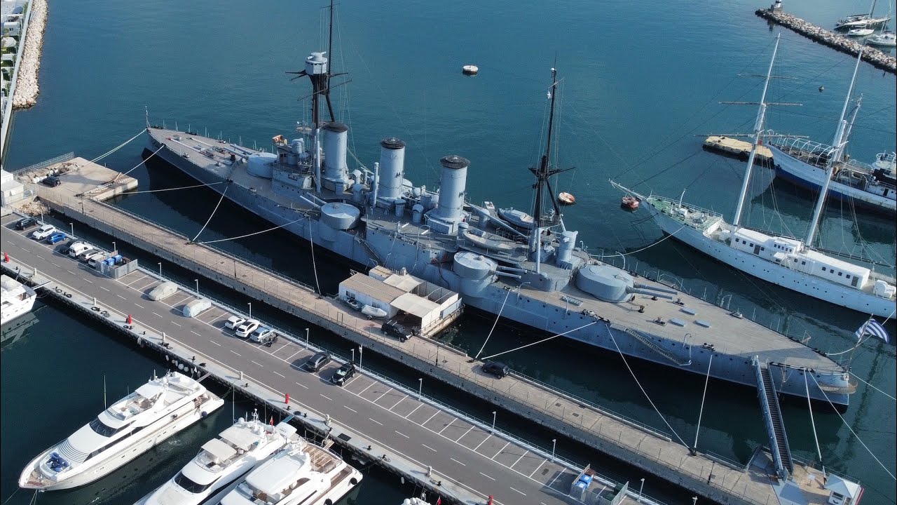 Georgios Averof - The Armored Cruiser - Aerial Drone Footage in 4K of the Battleship Averof"