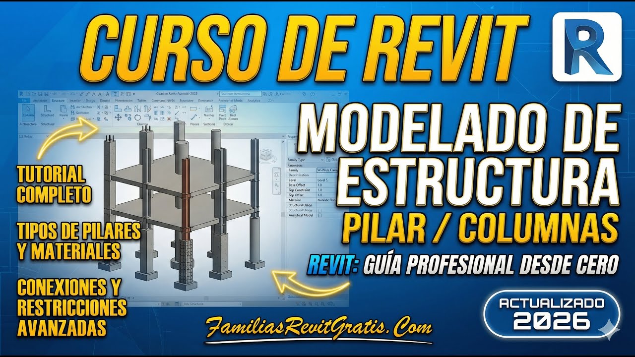 🏗️ Cómo Modelar COLUMNAS y PILARES Estructurales | Curso de Revit