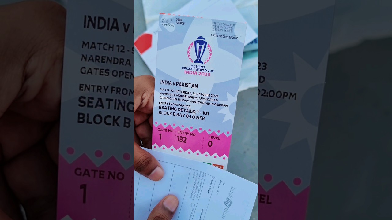 India Vs Pakistan cricket world cup physical ticket unboxing #cricket #iccworldcup2023