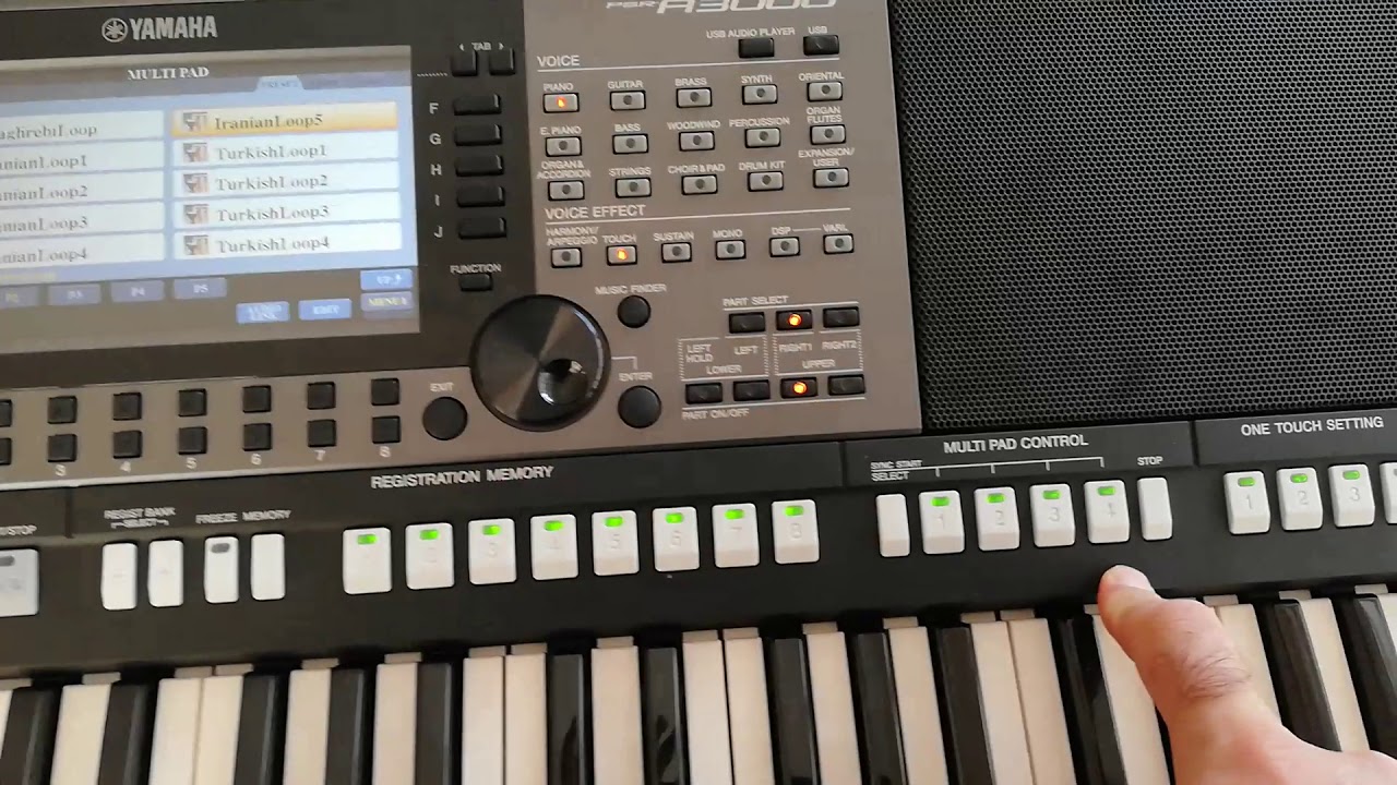 Yamaha a3000 tuşların tanıtımı 7 multi pad kontrol