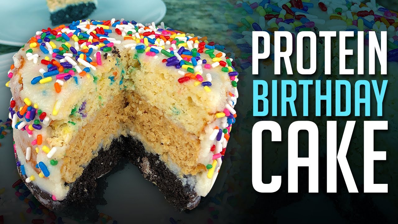 Triple Layer Protein Birthday Cake Recipe in Less Than 5 Mins!