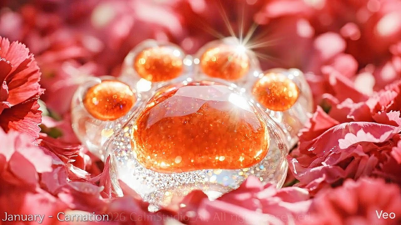 ​[AI ASMR] 혹시.. 냥젤리 좋아하세요? 탄생화 테마로 만든 영롱한 유리 냥젤리 | Aesthetic Glass Cat Paws (Birthflowers) 🐾💎