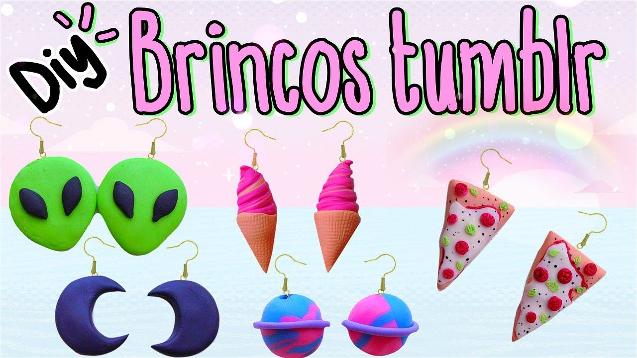 Diy : Brincos tumblr feitos de biscuit, chega de pagar caro! l Wiviane Soares