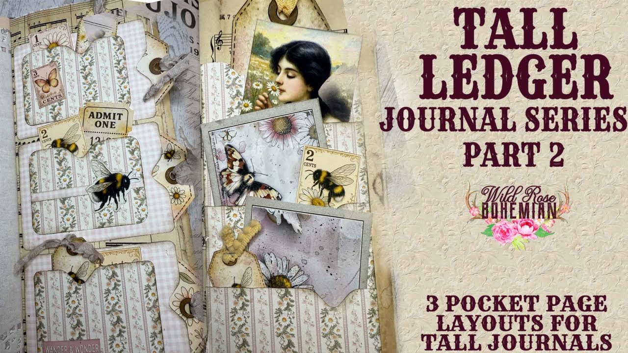 Tall Ledger Journal Series| Pockets for Tall Journals |3 Ways | #scrapbook #artjournalinspiration