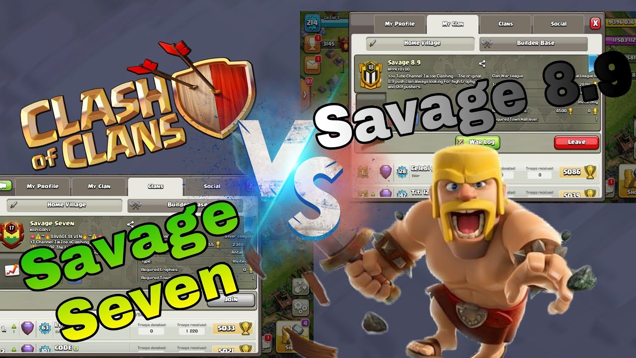 Savage 8.9 vs Savage Seven #clashofclans #coc #supercell #cocattacks