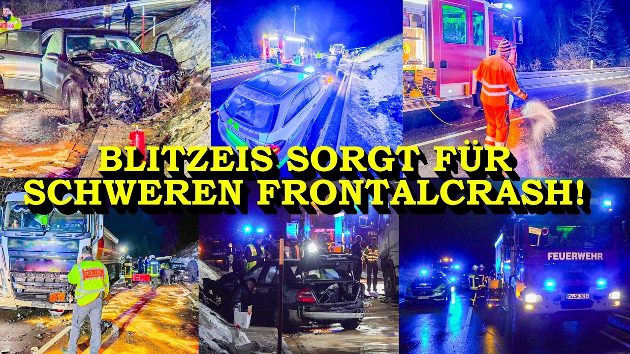 +++ BLITZEIS SORGT F&Uuml;R SCHWEREN FRONTALCRASH +++ FEUERWEHR MUSS VORSICHTIG ANFAHREN | SCHWARZWALD