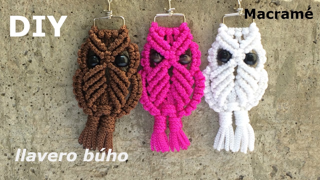 Macramé llavero búho