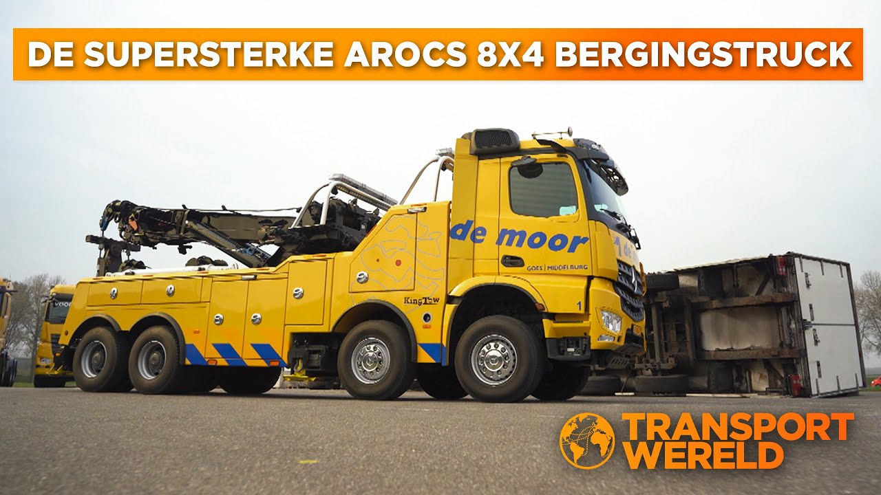 De supersterke Mercedes-Benz Arocs 8x4 bergingstruck van De Moor | RTL Transportwereld