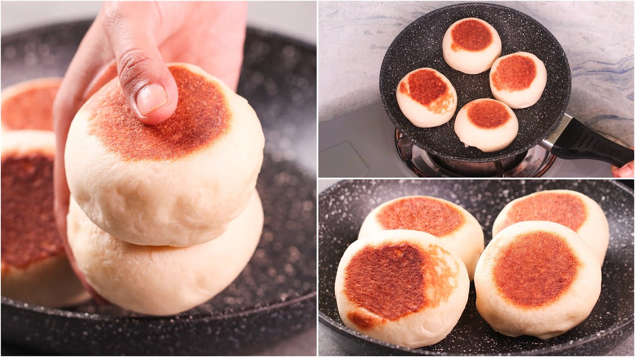 BUN BREAD IN FRY FAN | EGGLESS & WITHOUT OVEN | BURGER BUN RECIPE | SOFT BUN IN FRY PAN | NO-OVEN