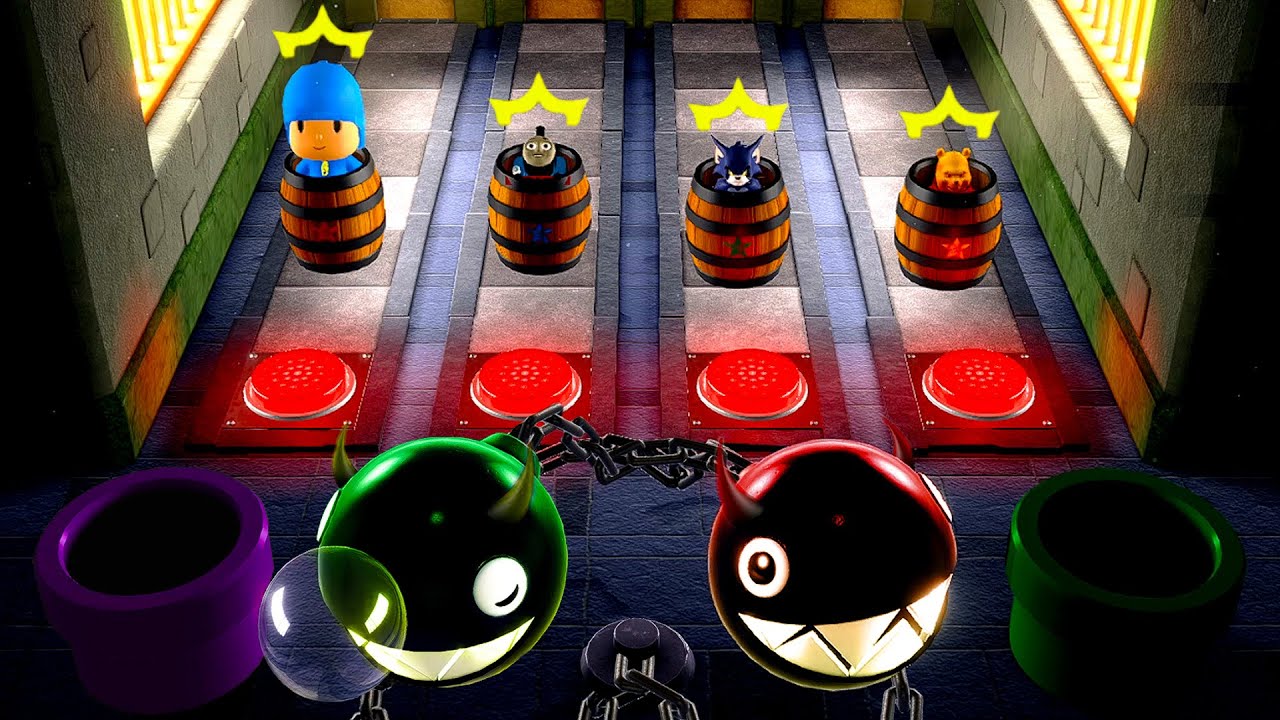 Mario Party Superstars Minigames - Pocoyo vs Thomas vs Tom vs Winnie The Pooh