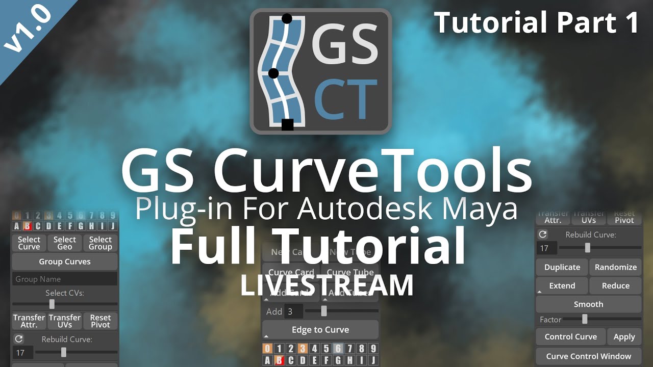 GS CurveTools v1.0 Tutorial - Maya Plug-in, Realtime Hair Cards, Game Hair