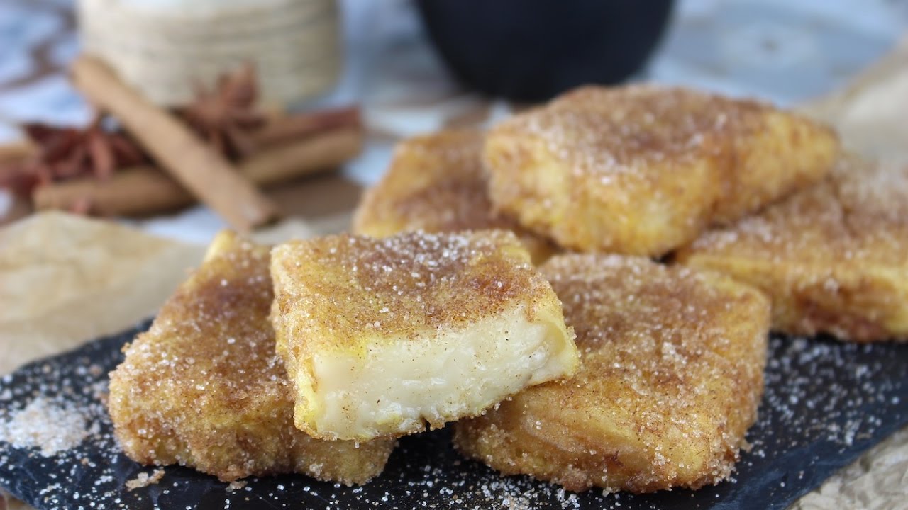 Leche frita sin lactosa (muy cremosa con leche de arroz)