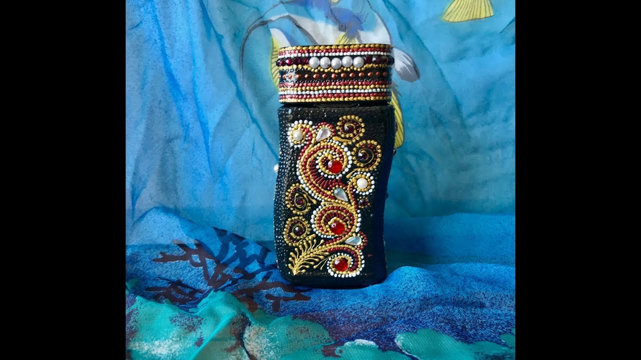 Decor coffee cans.Dot painting. Декор банки с кофе. Точечная роспись со стразами.