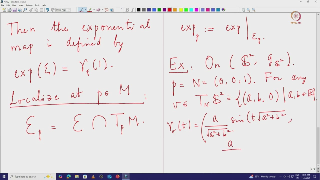 Lec 36 The Exponential Map