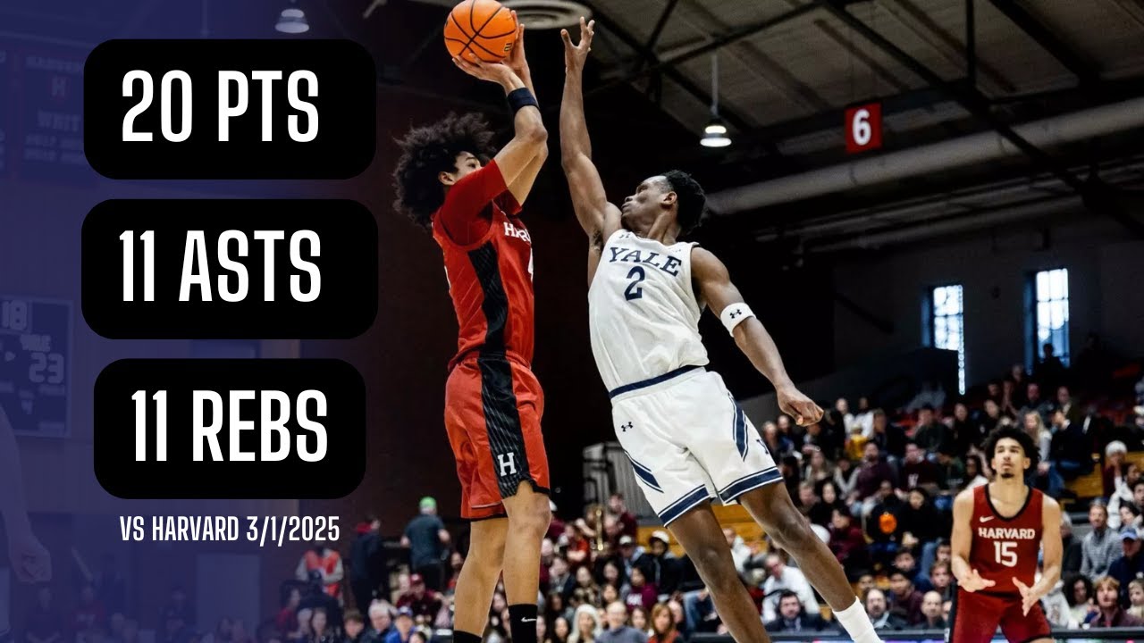 Bez Mbeng | Triple Double | 20 PTS 11 ASTS 11 REBS vs Harvard | 3.1.2025
