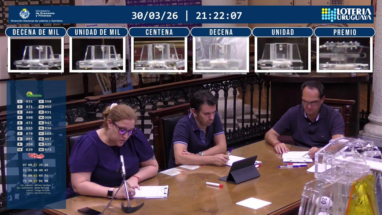 Emisi&oacute;n en directo de Loteria Uruguaya