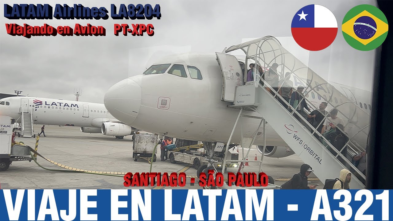Viajando en Avión | Vuelo LATAM Airlines Santiago 🇨🇱-São Paulo 🇧🇷 en Airbus A321