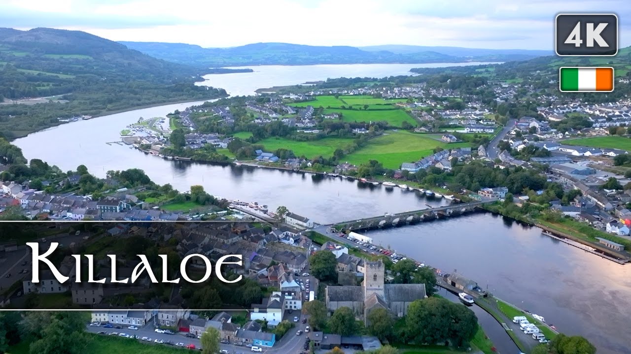 KILLALOE, County Clare, Ireland - 4K Drone Footage