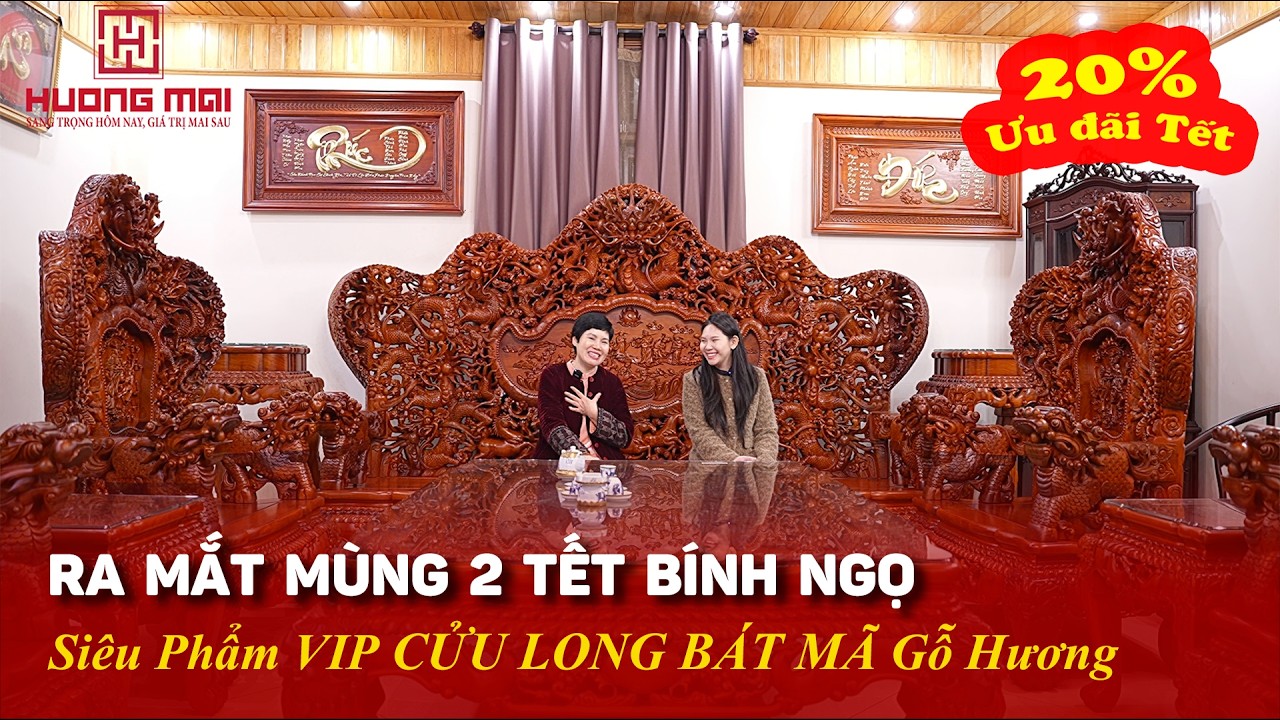 Siêu Phẩm Cửu Long Bát Mã Gỗ Hương VIP Nhất Chào Xuân Bính Ngọ 2026 | Đục Tay Từng Chi Tiết