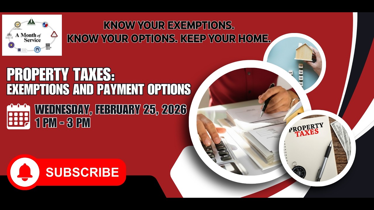 PROPERTY TAXES, EXEMPTIONS and PAYMENT OPTIONS (Feb 2026)