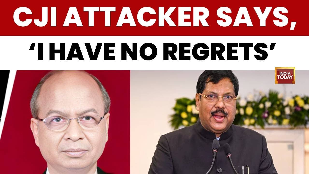 Suspended Advocate Rakesh Kishore, who tried to attack CJI B.R. Gavai, says, “I have no regrets.”