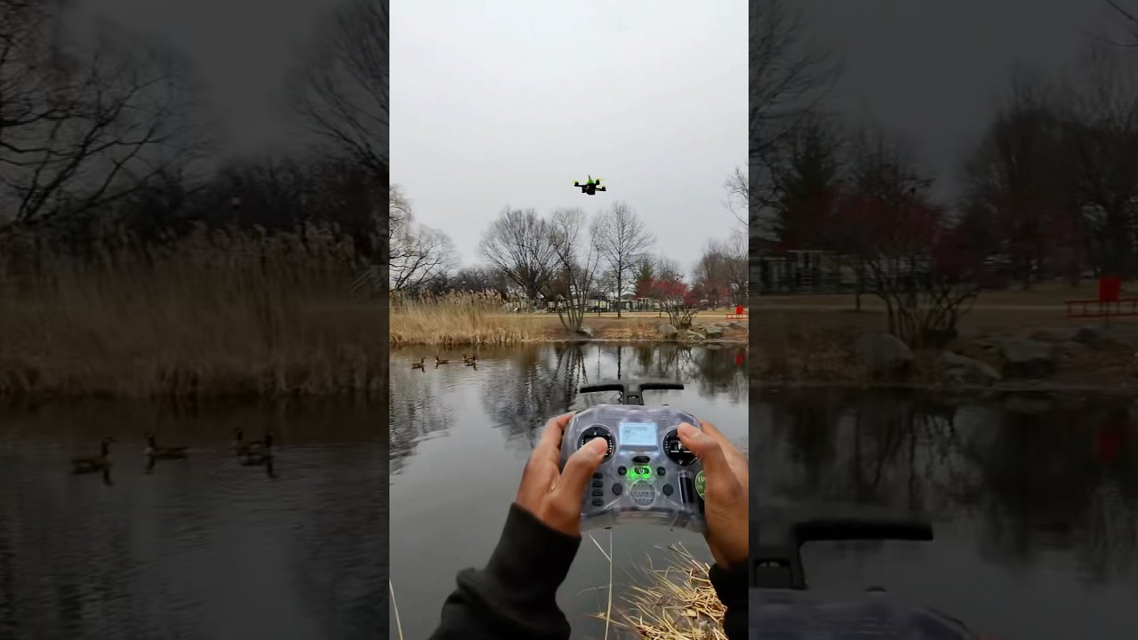 Дрон над затопленной водой #fpv