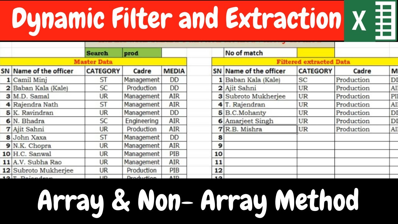 Filter and Extract with INDEX SMALL function
