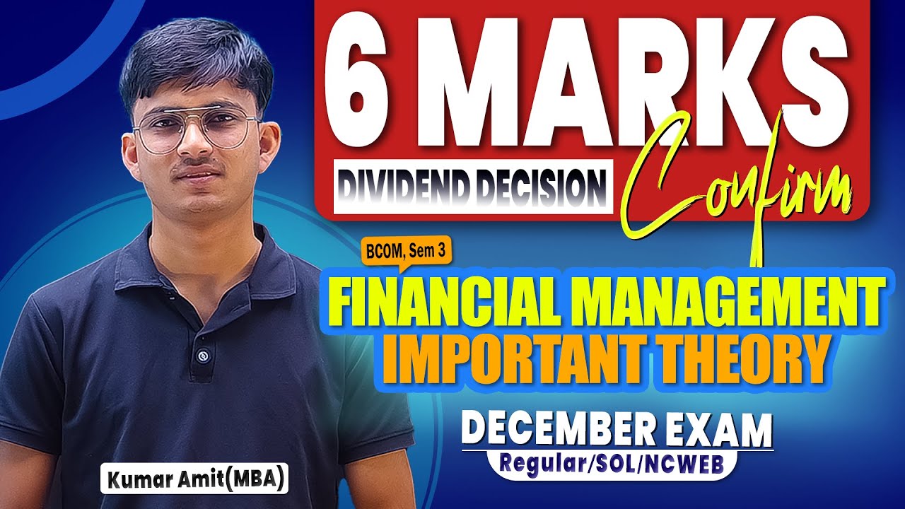 Unit 4 Theory Oneshot Financial Management 2025 | Important Theory Questions FM | DU Sem 3