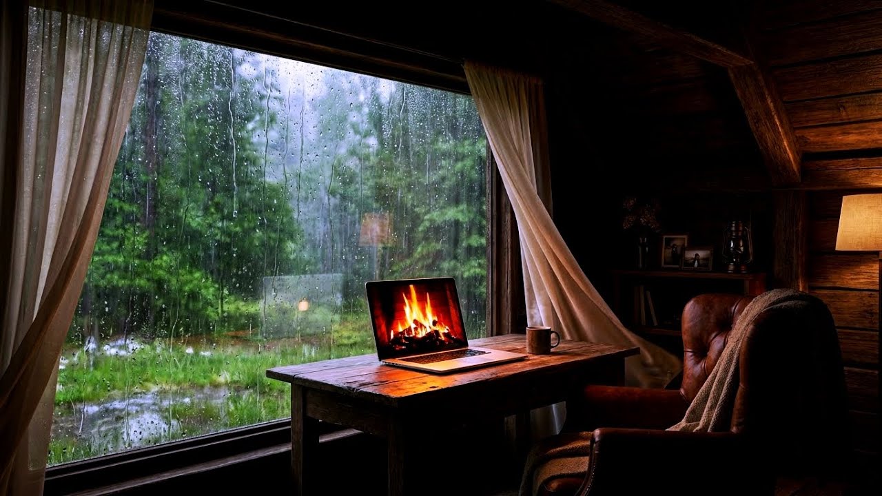 Afternoon Piano & Rain: Balcony Bliss for Cozy Reflection