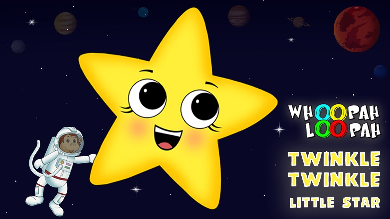 Twinkle Twinkle Little Star | Monkey in Space | Lullaby rhyme with lyrics | Whoopah Loopah