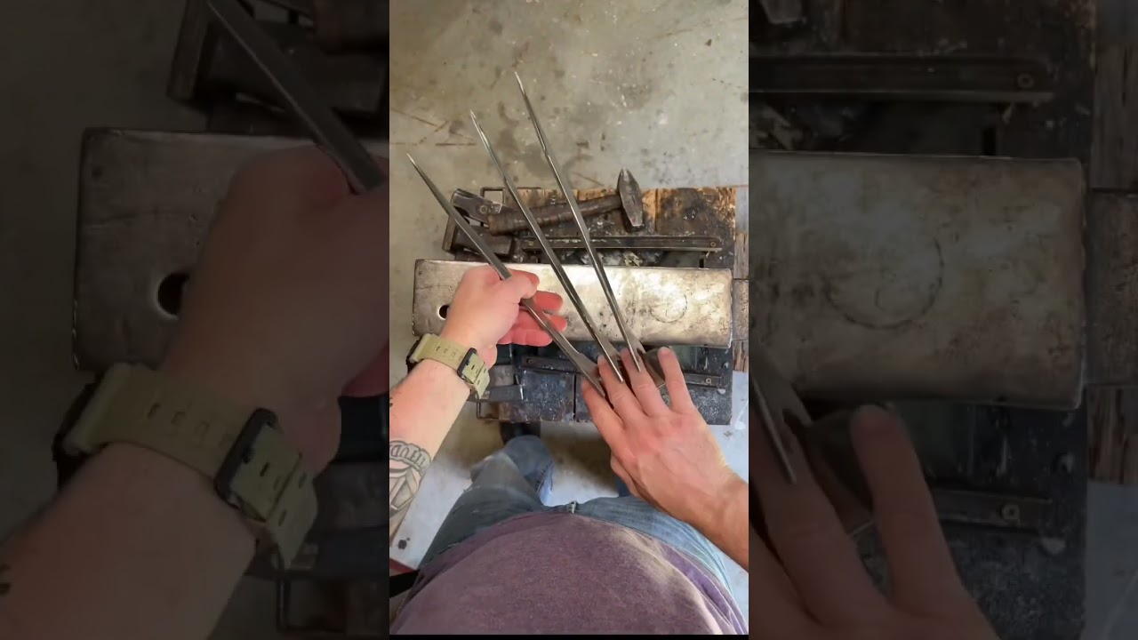 I made real Wolverine Claws! #blacksmith #shorts #gamer #wolverine #marvel #comics
