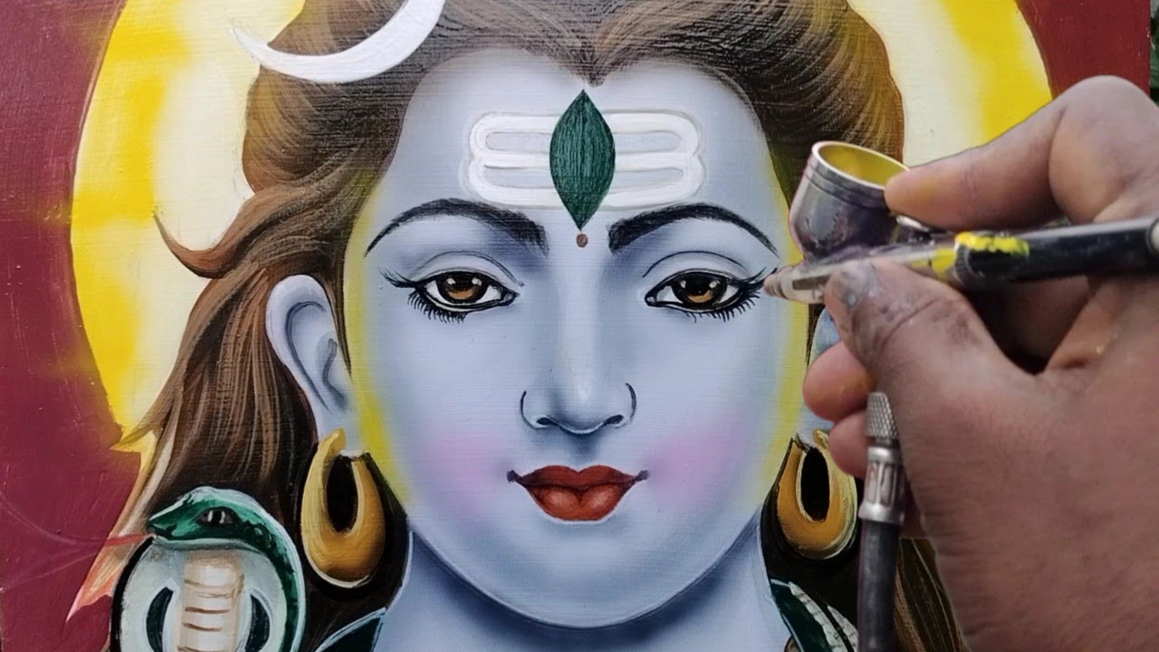 Airbrush | shivan painting | with oil paint |