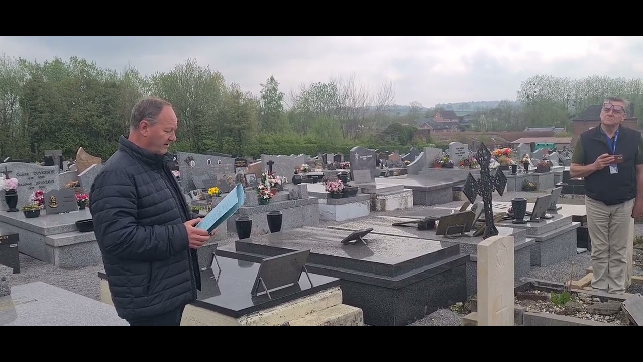 Hommage au Sergent Robert  SWANN  en présence de sa petite nièce venue du CANADA ce 25 avril  2025