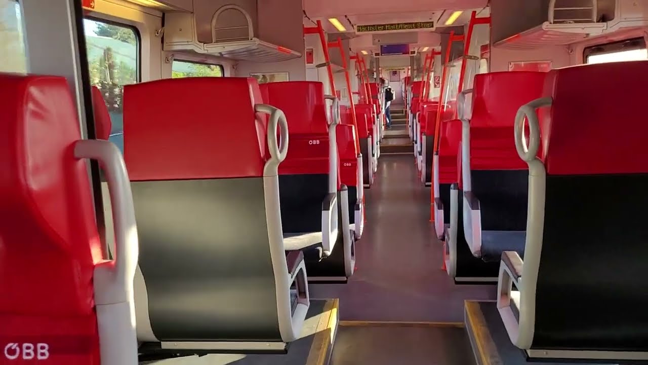 ÖBB: inside Bombardier Talent EMU nr. 4124 001-0. REX 63 (7957) train (Wien Hbf - Pamhagen)