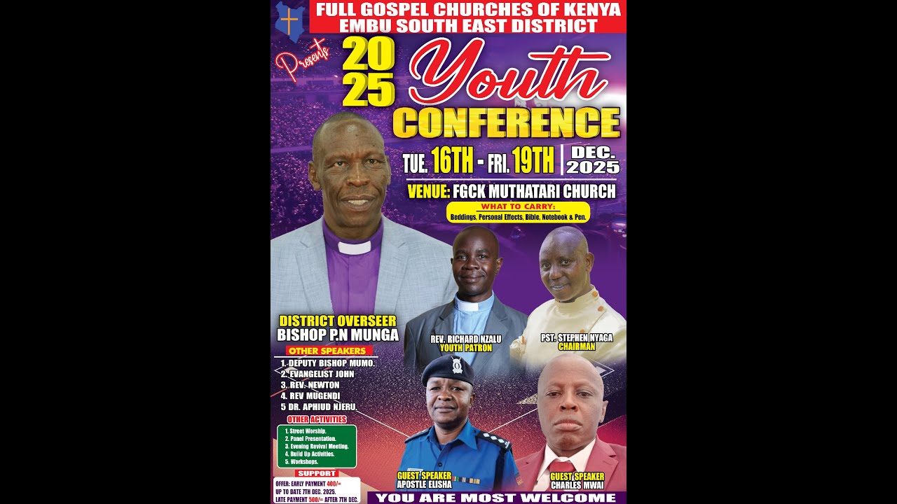 DAY 3 /REVIVAL NIGHT WITH EV CHARLES MWAI / FGCK MUTHATARI YOUTH CONFERENCE /