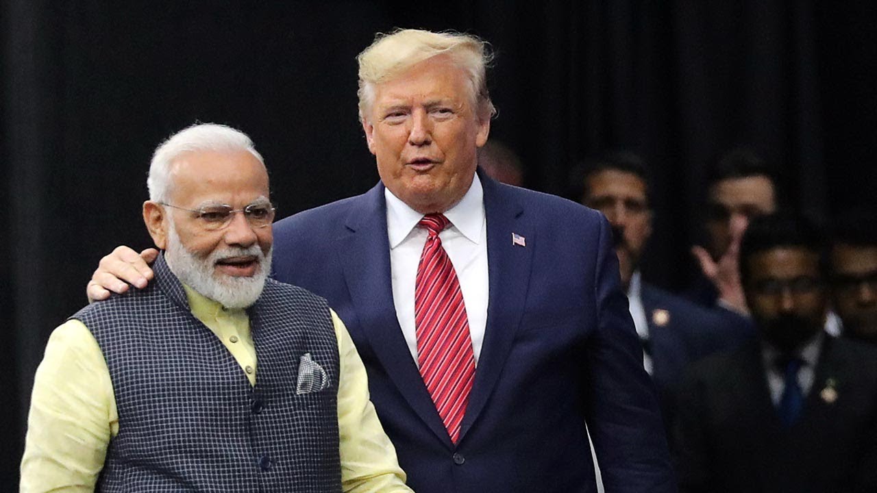 Howdy Modi: US President Donald Trump arrives at Houston's NRG stadium