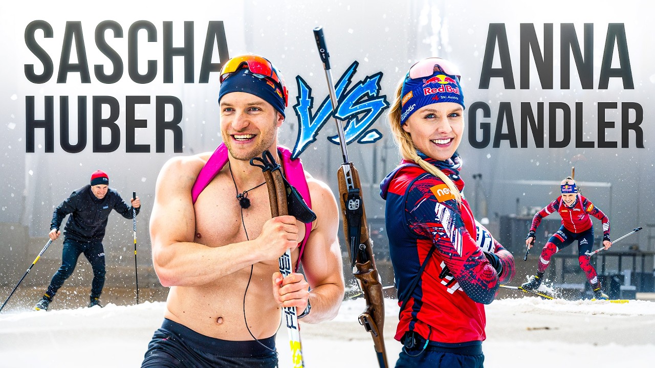 SASCHA HUBER gegen BIATHLON-PROFI 🏃‍♂️❄️ – Challenge mit Anna Gandler!