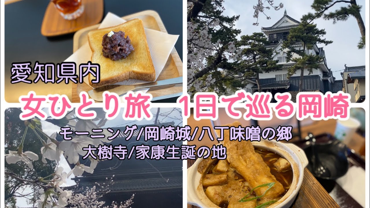 [vlog][名鉄名古屋本線東岡崎駅]女ひとり旅 1日で巡る岡崎の旅|愛知県|観光|岡崎城|モーニング|大樹寺|八丁味噌の郷