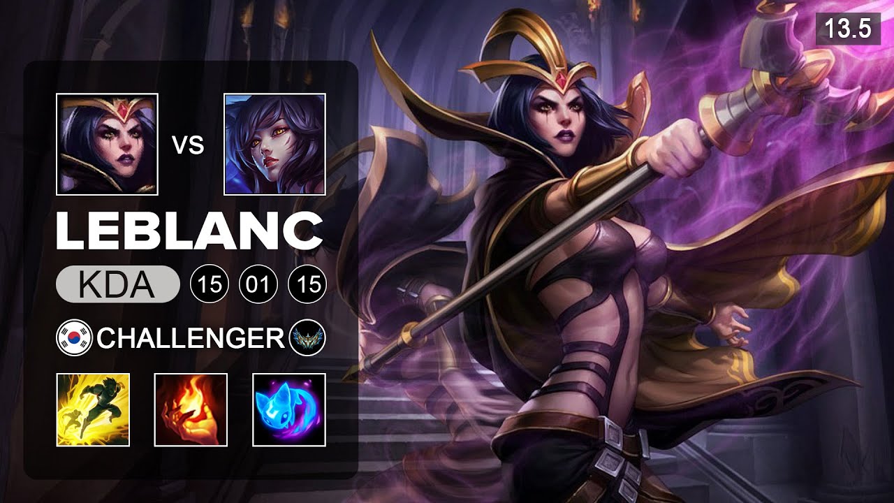 LeBlanc vs Ahri Mid - KR Challenger - Patch 13.5 Season 13