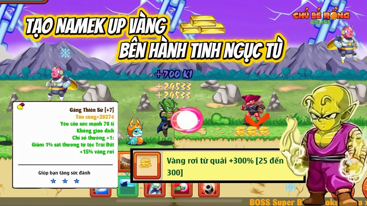 Ngọc Rồng Online - Tạo 1 Acc Namek Up Vàng Bên Hành Tinh Ngục Tù 