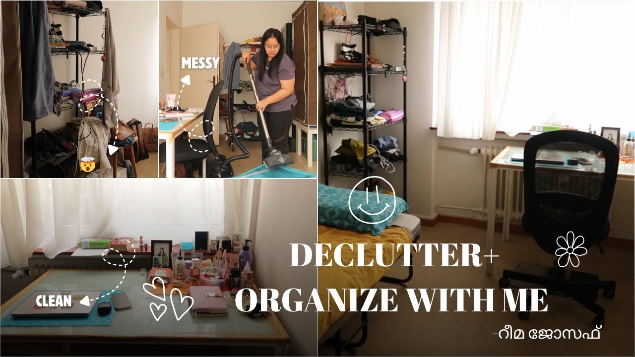 Cleaning and Reorganizing my room | Declutter with me | Malayalam